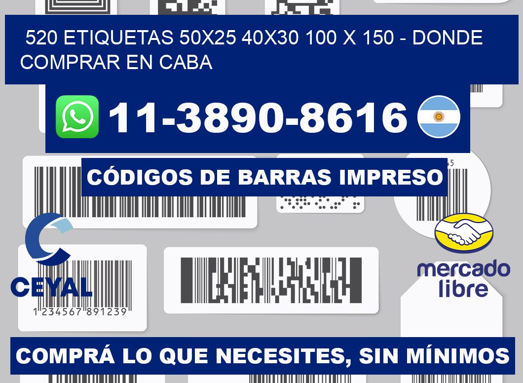 520 etiquetas 50x25 40x30 100 x 150 - Donde Comprar en Caba