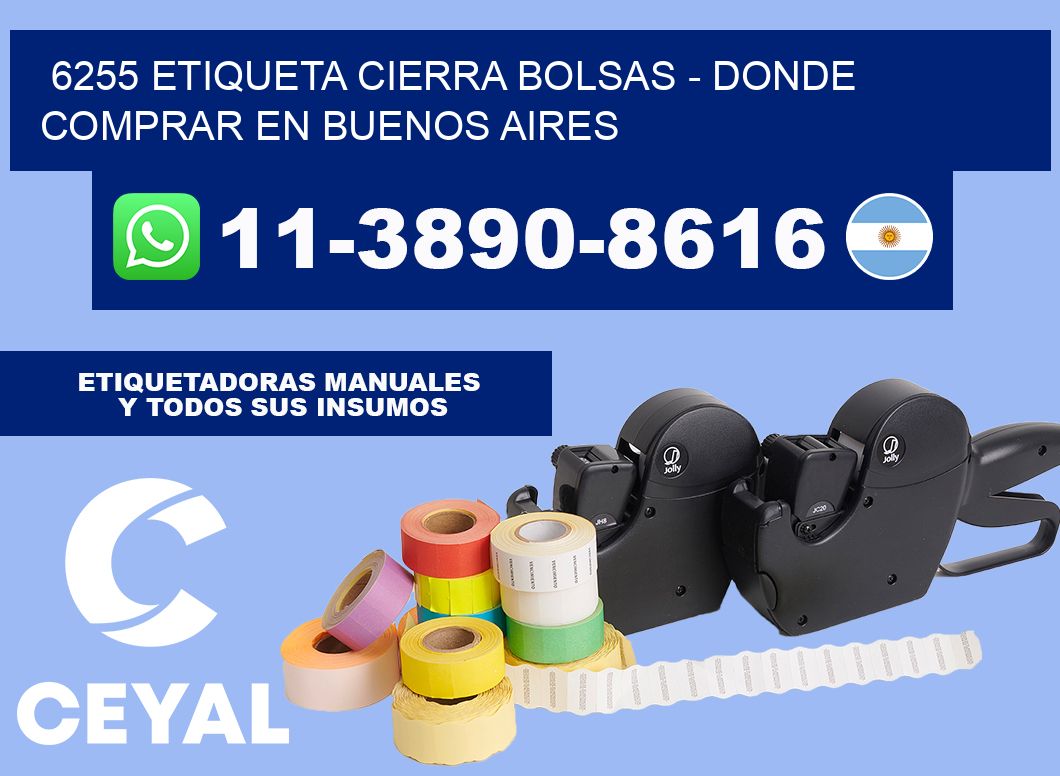 6255 etiqueta Cierra Bolsas - Donde Comprar en Buenos Aires