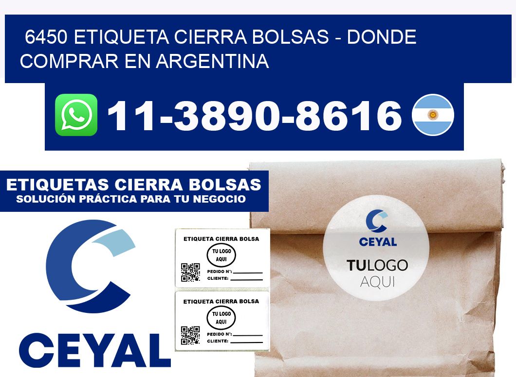 6450 etiqueta Cierra Bolsas - Donde Comprar en Argentina