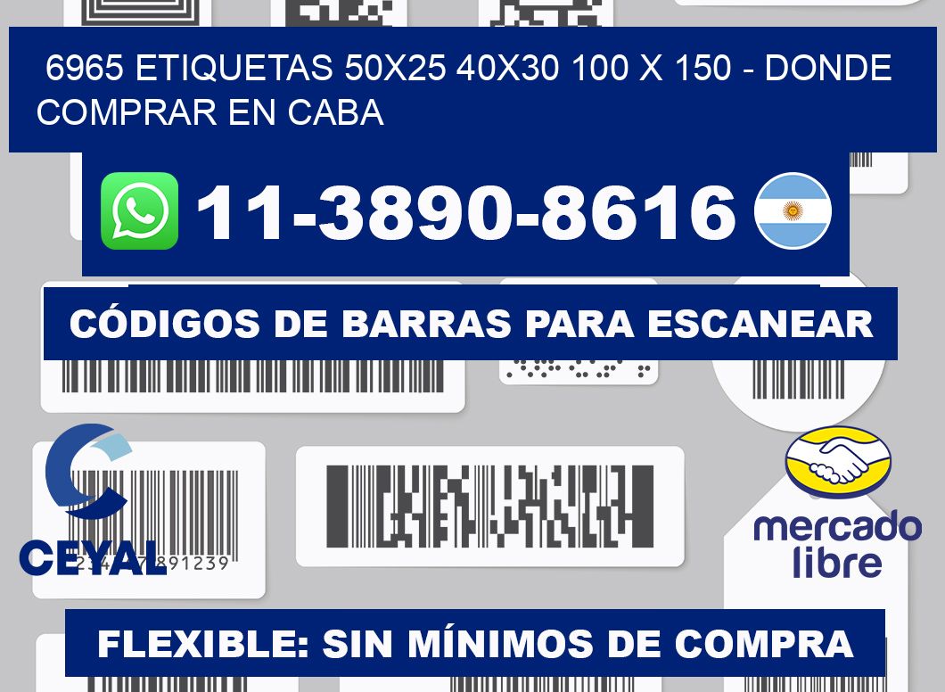 6965 etiquetas 50x25 40x30 100 x 150 - Donde Comprar en Caba