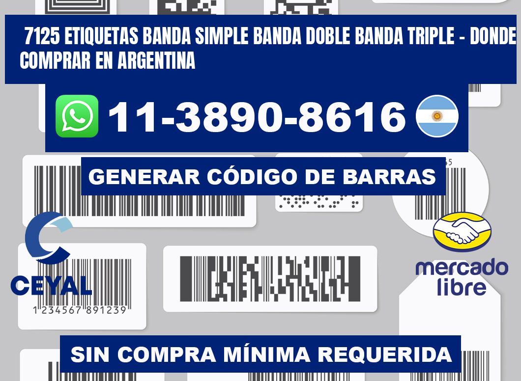 7125 etiquetas banda simple banda doble banda triple - Donde Comprar en Argentina