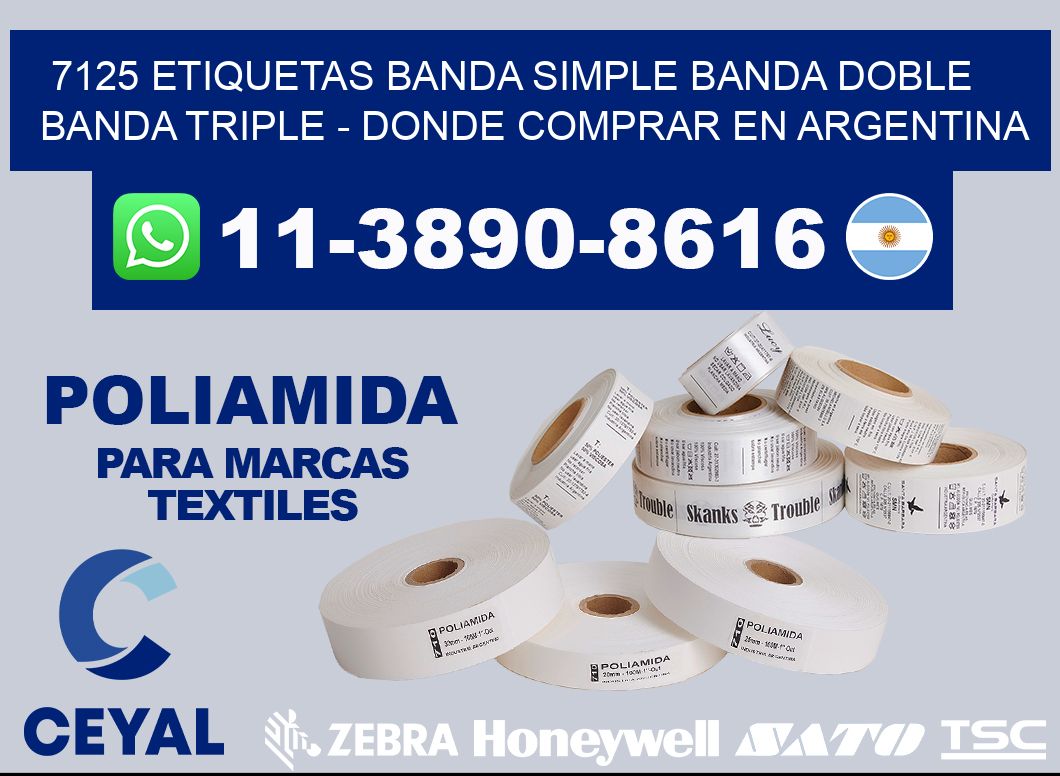 7125 etiquetas banda simple banda doble banda triple - Donde Comprar en Argentina