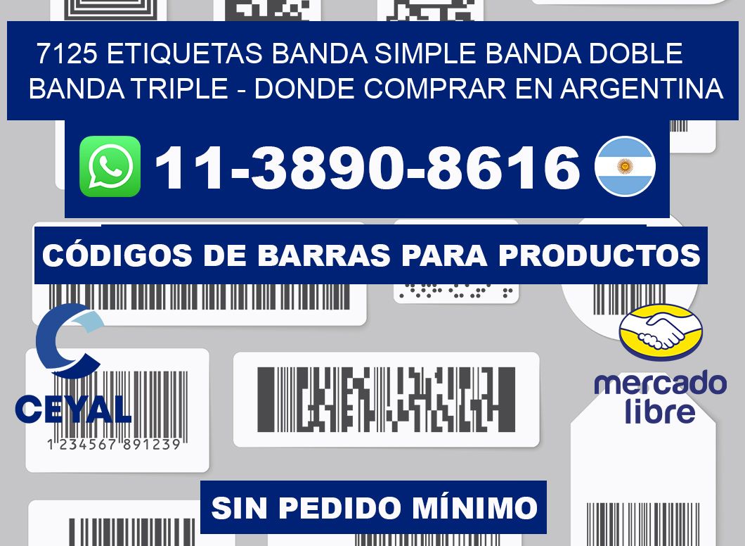 7125 etiquetas banda simple banda doble banda triple - Donde Comprar en Argentina