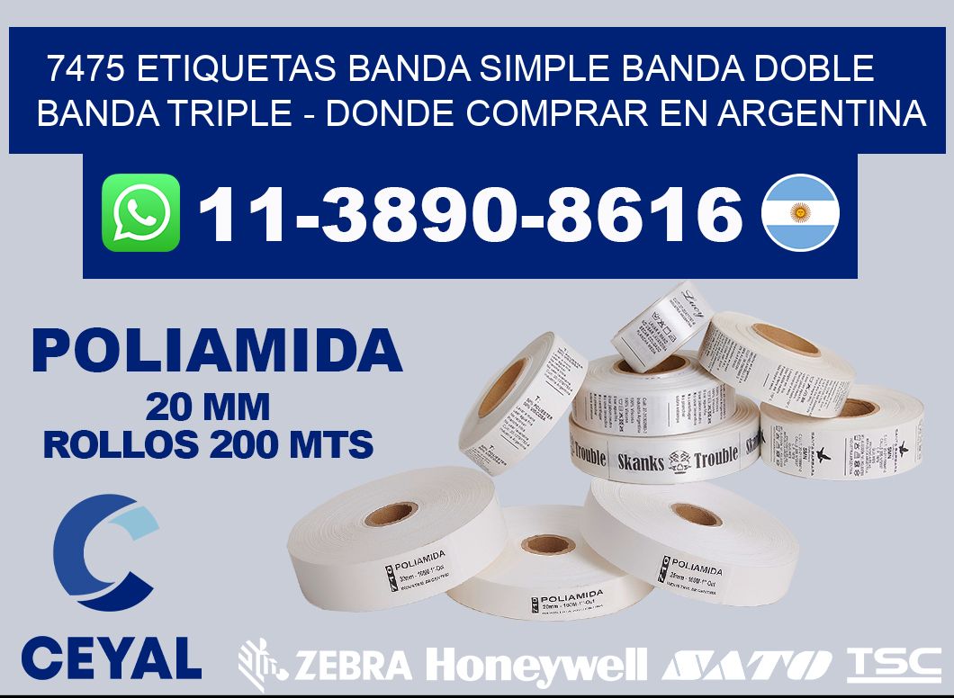 7475 etiquetas banda simple banda doble banda triple - Donde Comprar en Argentina