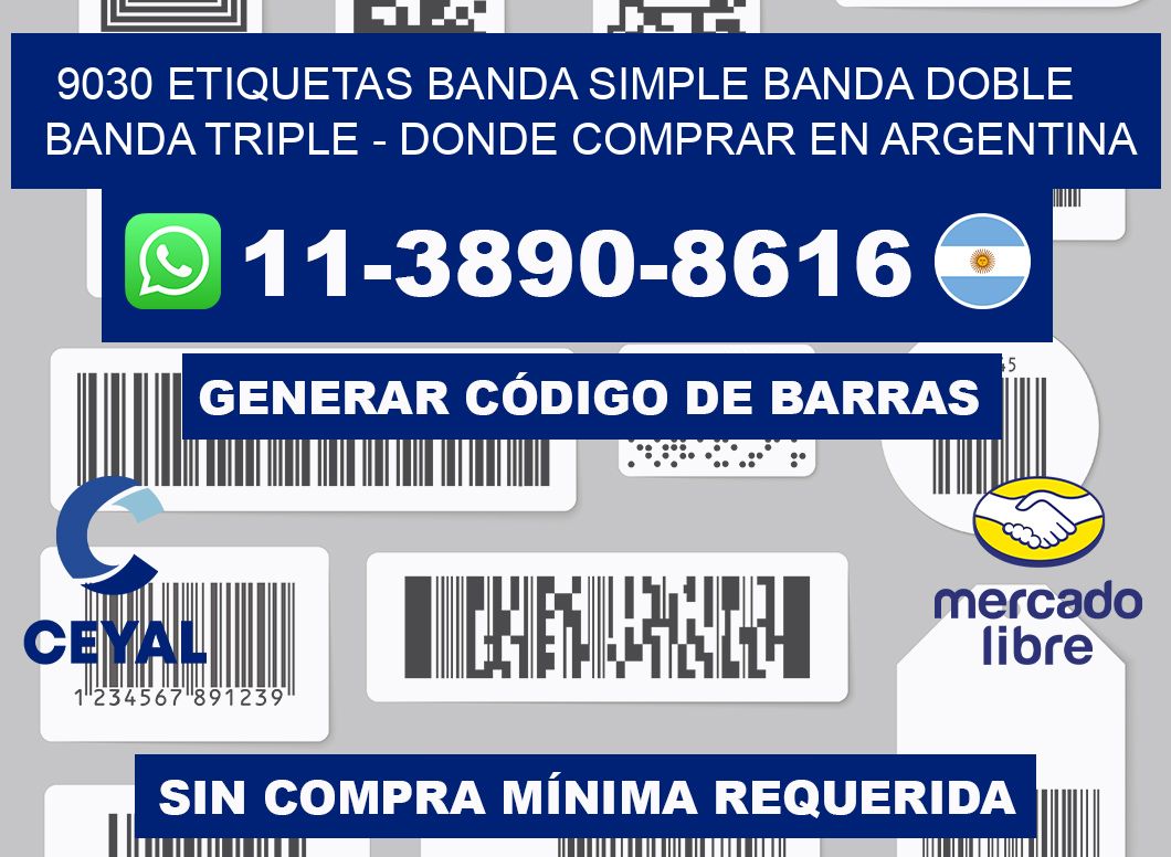 9030 etiquetas banda simple banda doble banda triple - Donde Comprar en Argentina