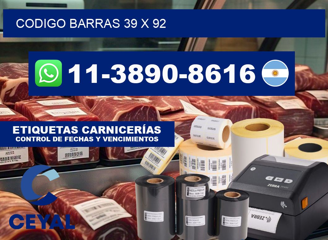 Codigo barras 39 x 92