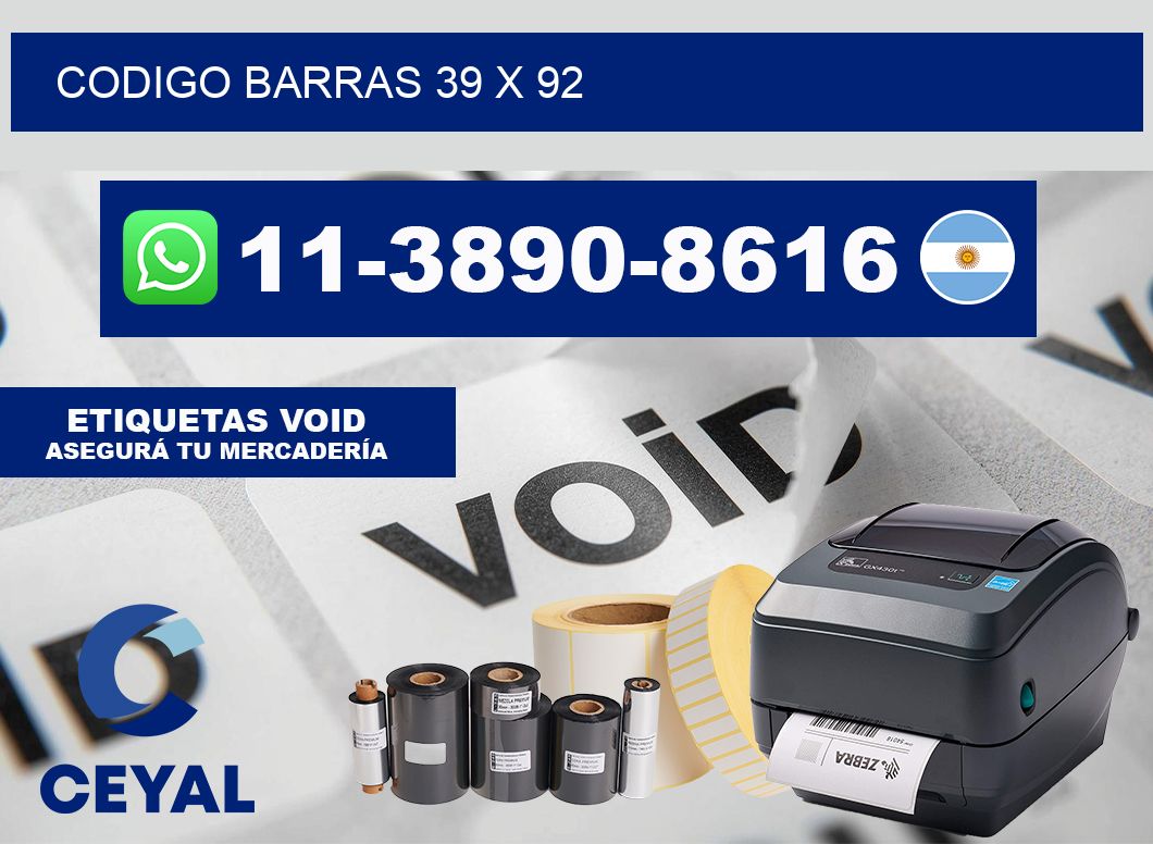 Codigo barras 39 x 92