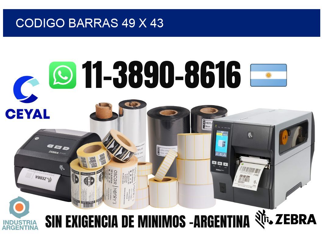 Codigo barras 49 x 43