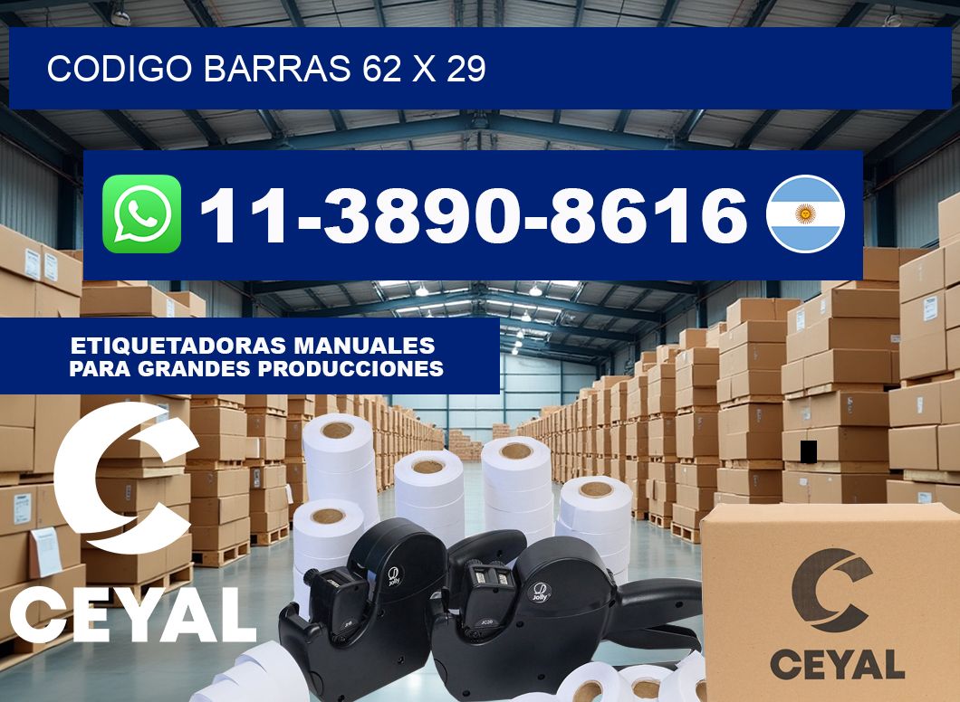 Codigo barras 62 x 29