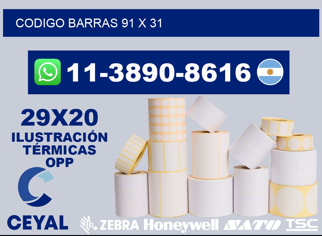 Codigo barras 91 x 31