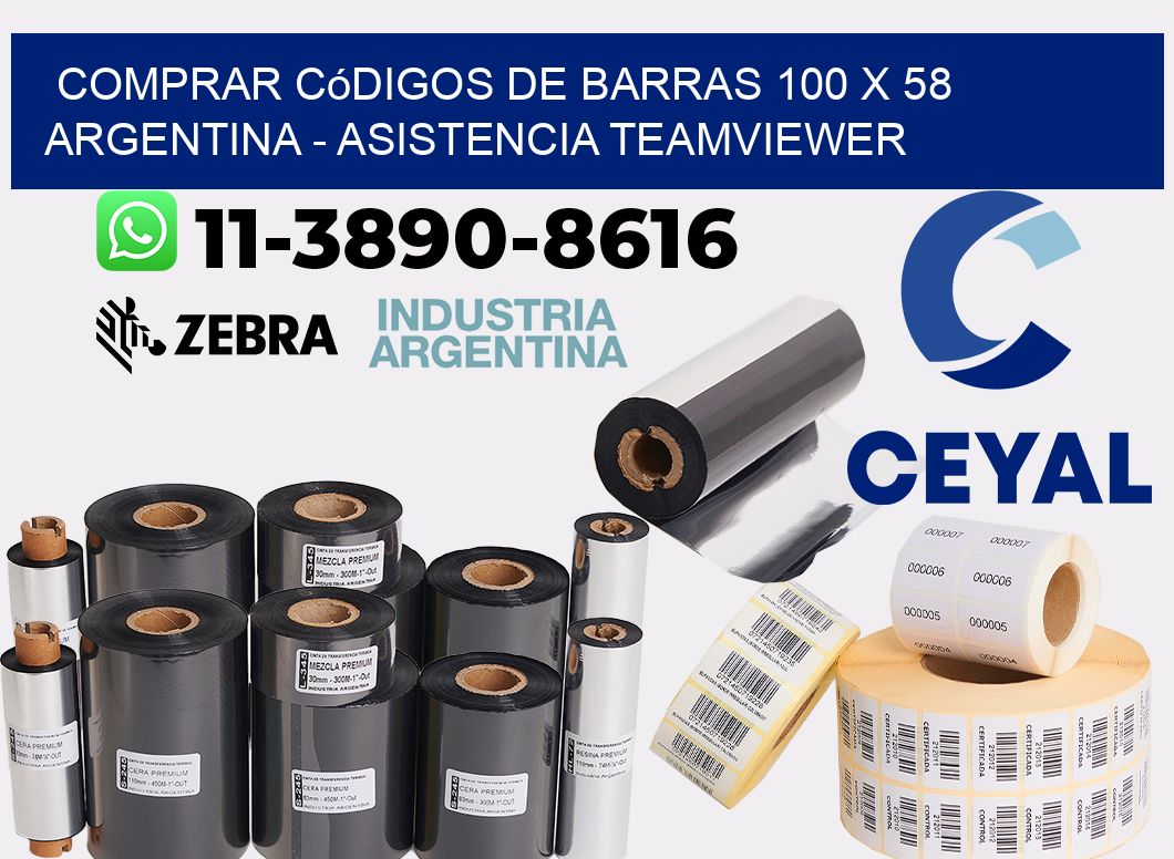Comprar códigos de barras 100 x 58 argentina - asistencia teamviewer