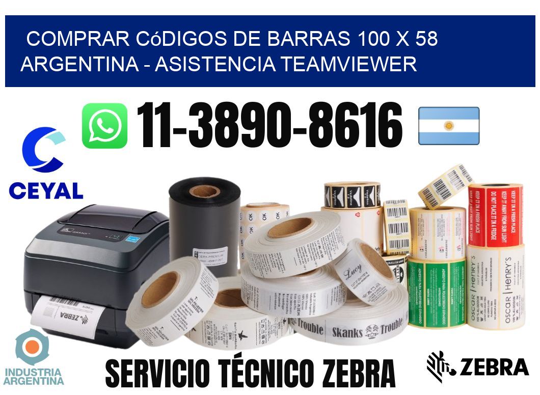 Comprar códigos de barras 100 x 58 argentina - asistencia teamviewer