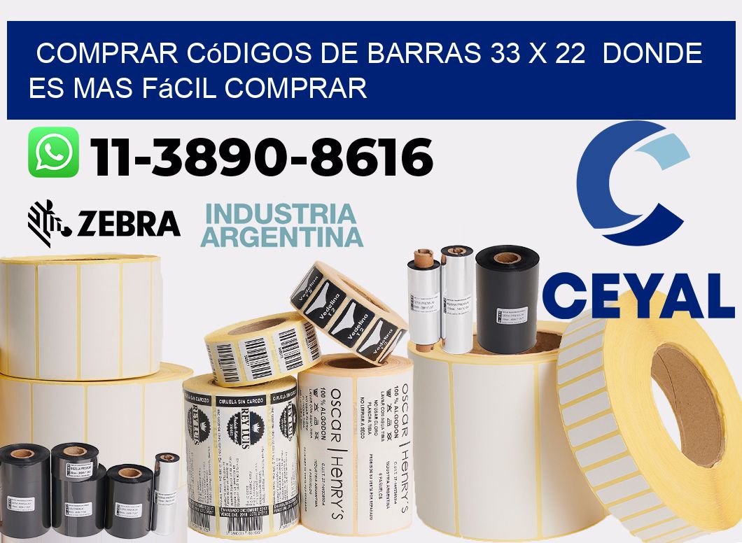 Comprar códigos de barras 33 x 22 Donde es mas fácil comprar