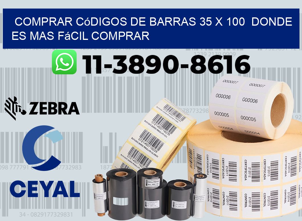 Comprar códigos de barras 35 x 100  Donde es mas fácil comprar