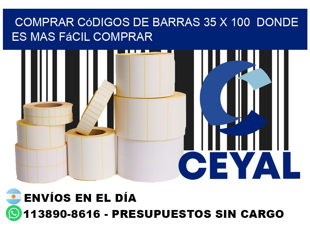 Comprar códigos de barras 35 x 100  Donde es mas fácil comprar