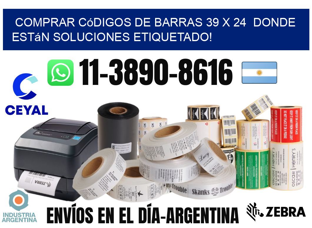 Comprar códigos de barras 39 x 24  donde están soluciones etiquetado!
