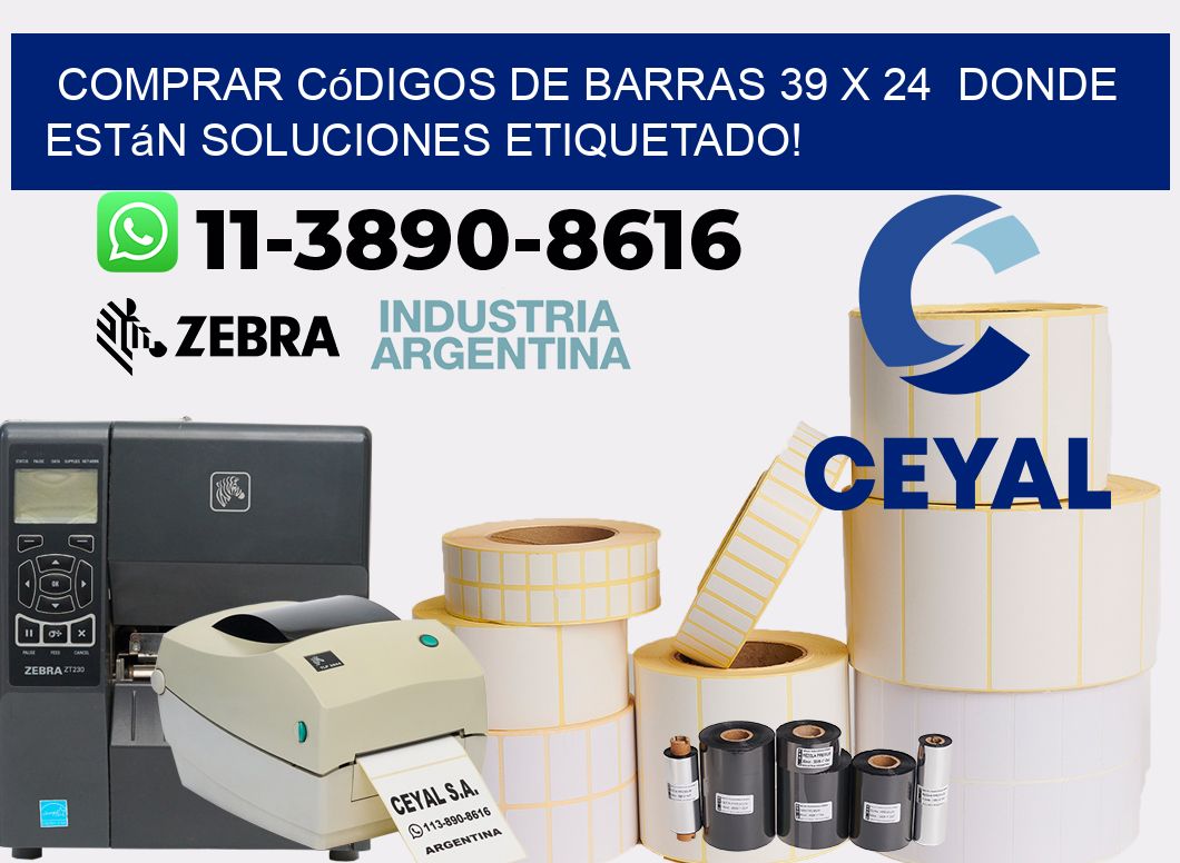 Comprar códigos de barras 39 x 24  donde están soluciones etiquetado!