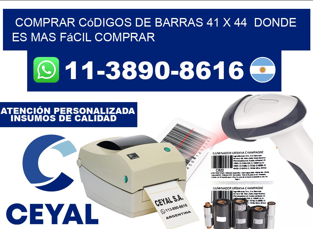 Comprar códigos de barras 41 x 44  Donde es mas fácil comprar