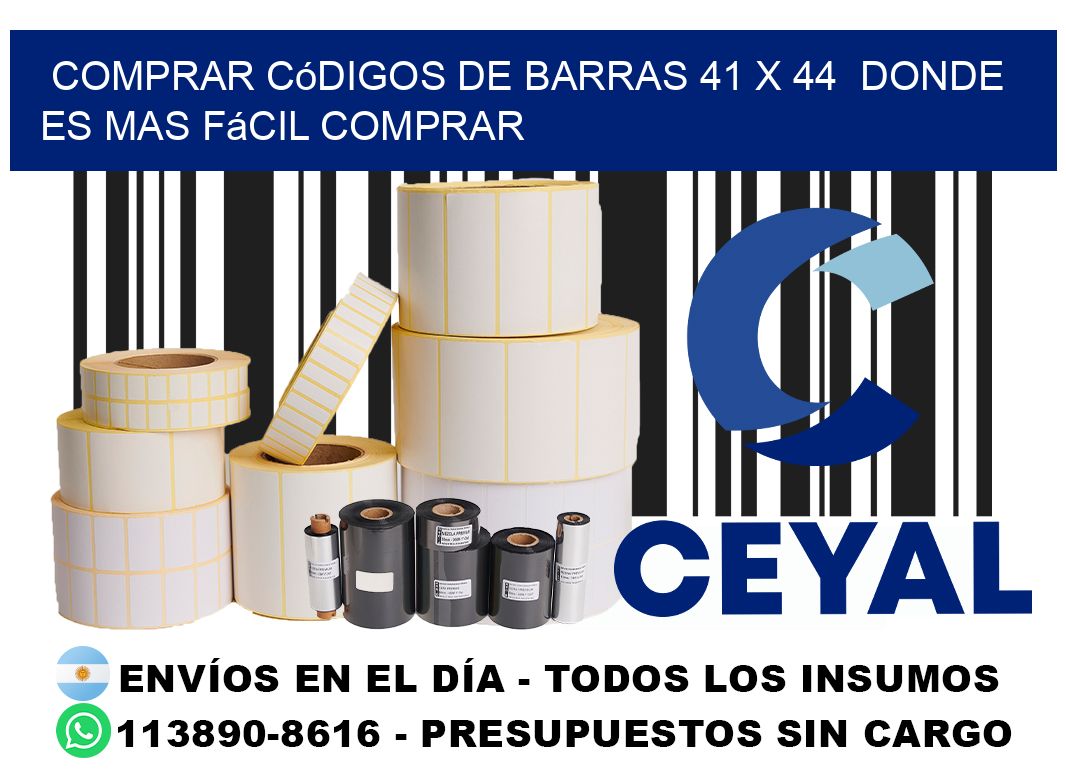 Comprar códigos de barras 41 x 44  Donde es mas fácil comprar
