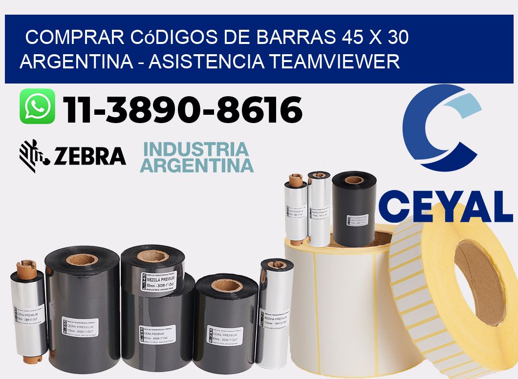 Comprar códigos de barras 45 x 30 argentina - asistencia teamviewer