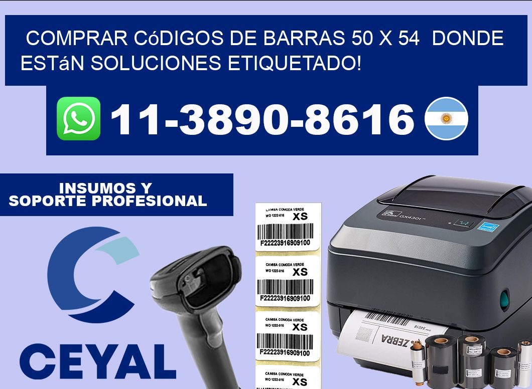 Comprar códigos de barras 50 x 54  donde están soluciones etiquetado!