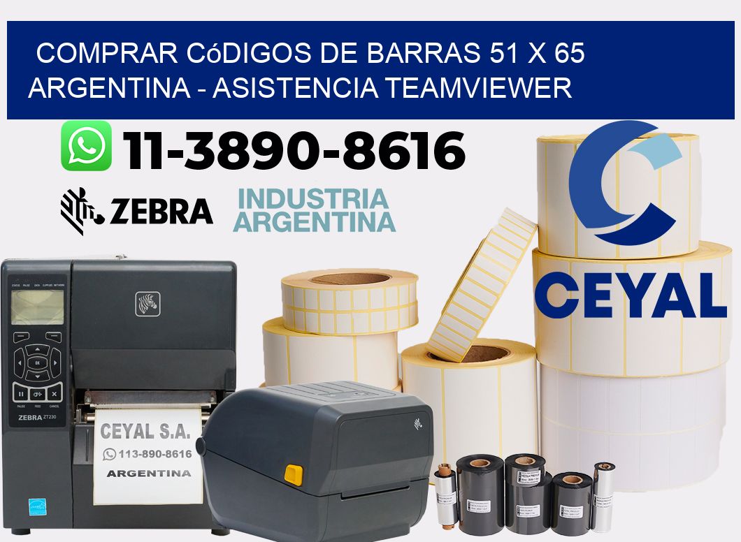 Comprar códigos de barras 51 x 65 argentina - asistencia teamviewer