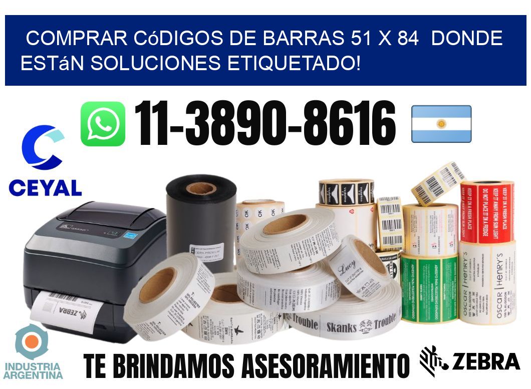 Comprar códigos de barras 51 x 84  donde están soluciones etiquetado!