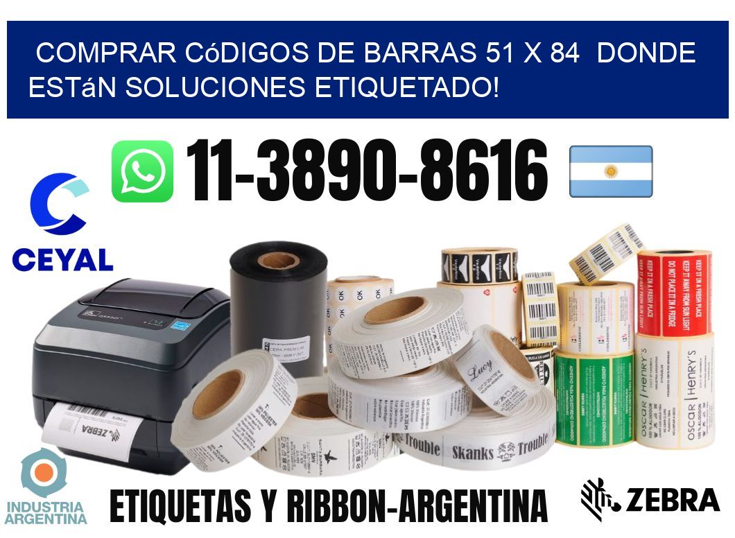 Comprar códigos de barras 51 x 84  donde están soluciones etiquetado!