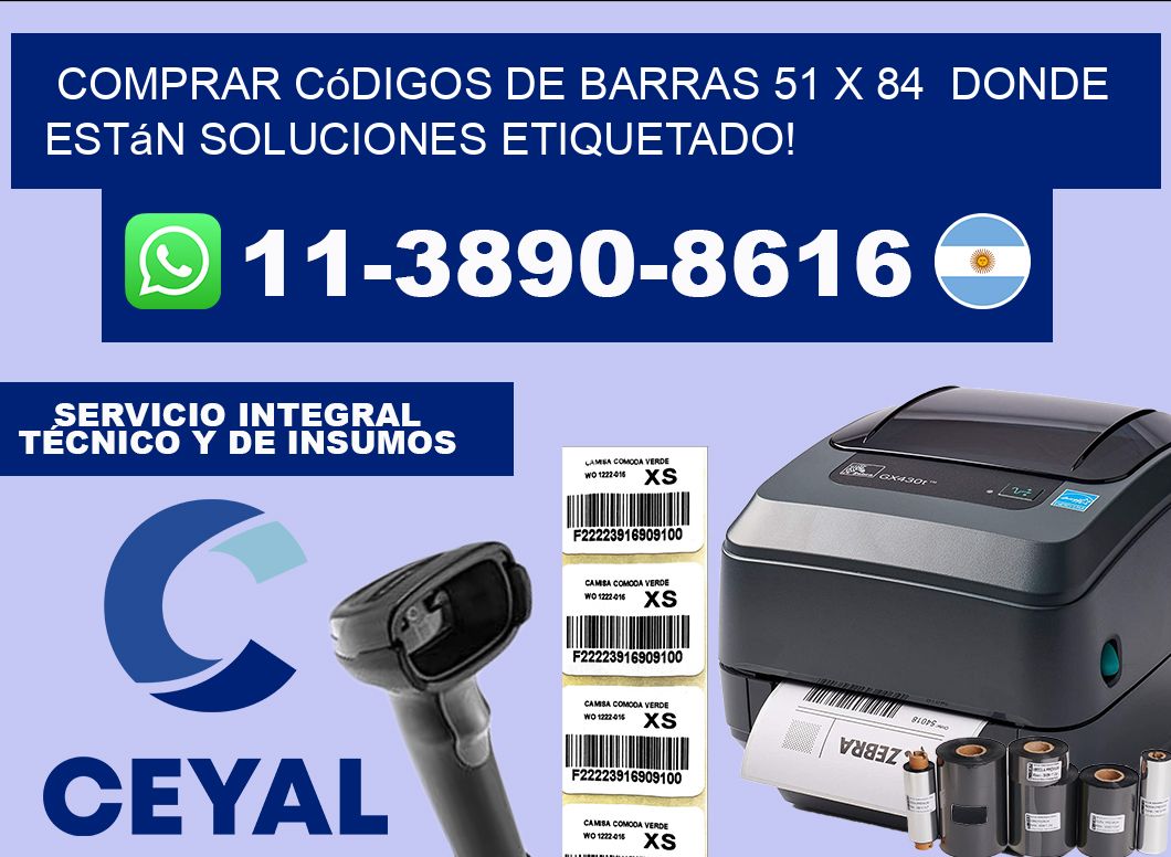 Comprar códigos de barras 51 x 84  donde están soluciones etiquetado!
