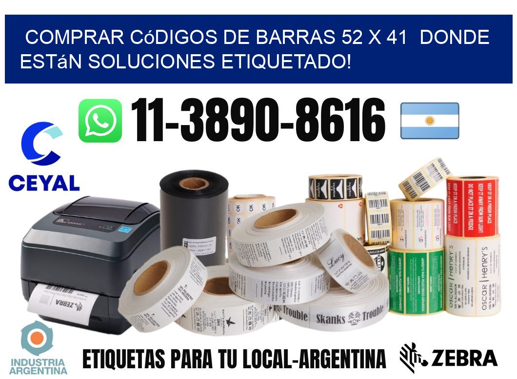 Comprar códigos de barras 52 x 41 donde están soluciones etiquetado!