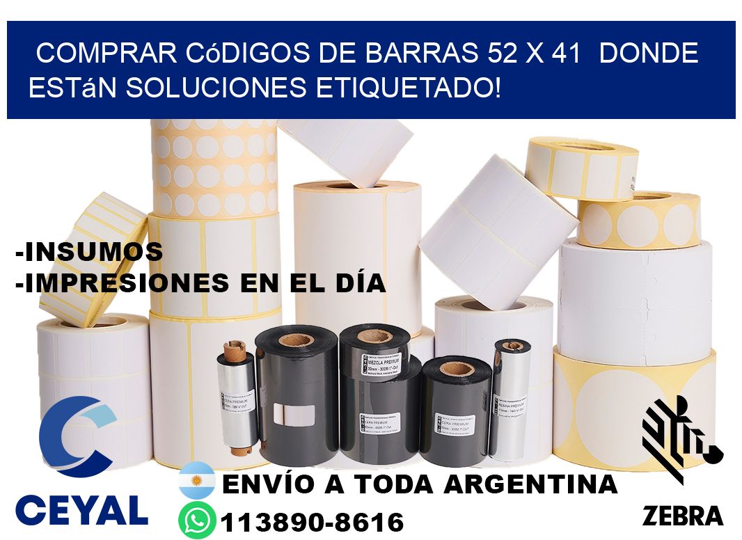 Comprar códigos de barras 52 x 41 donde están soluciones etiquetado!