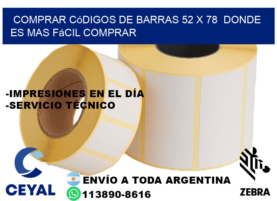 Comprar códigos de barras 52 x 78  Donde es mas fácil comprar