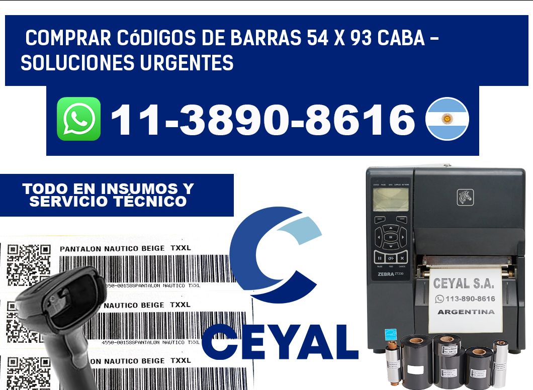 Comprar códigos de barras 54 x 93 CABA - soluciones urgentes