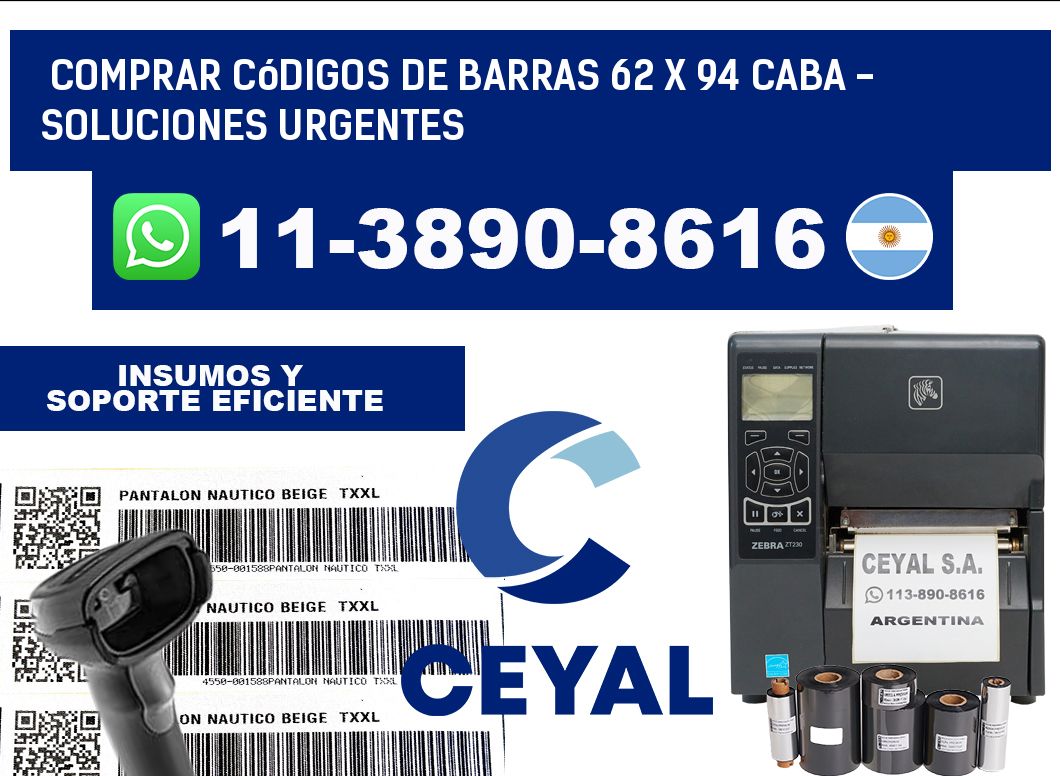 Comprar códigos de barras 62 x 94 CABA - soluciones urgentes