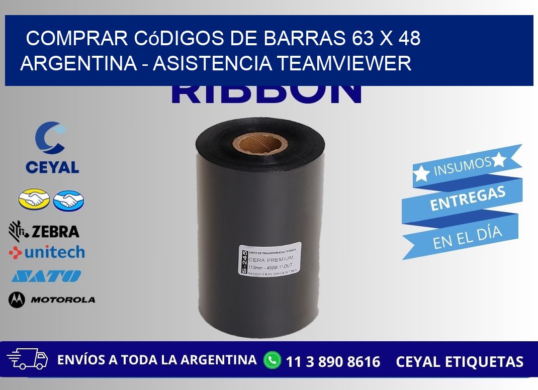 Comprar códigos de barras 63 x 48 argentina - asistencia teamviewer