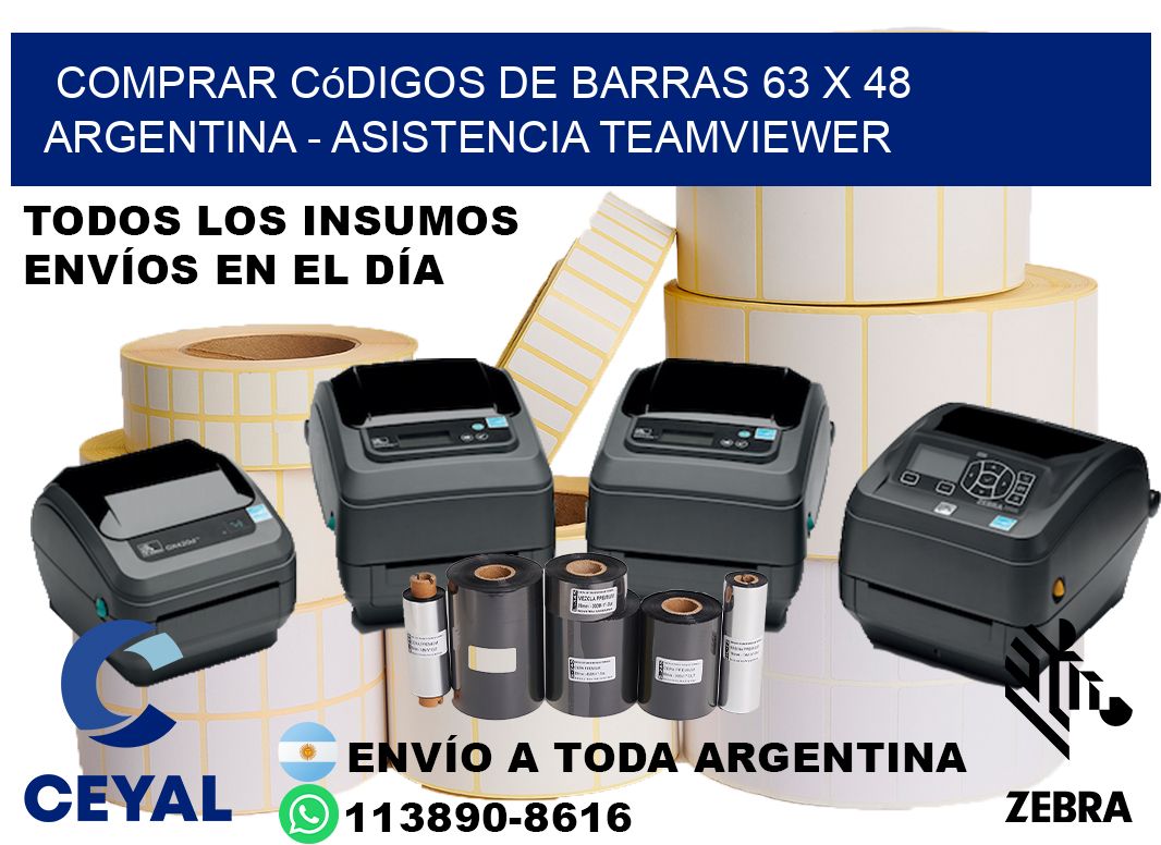 Comprar códigos de barras 63 x 48 argentina - asistencia teamviewer