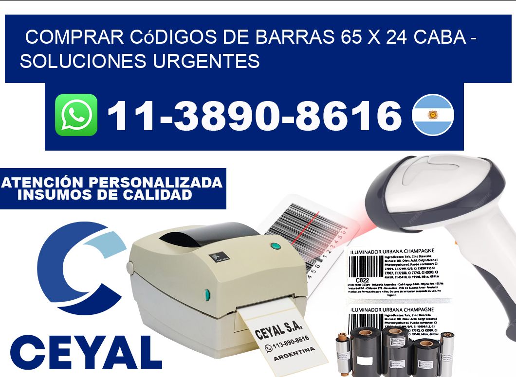 Comprar códigos de barras 65 x 24 CABA - soluciones urgentes