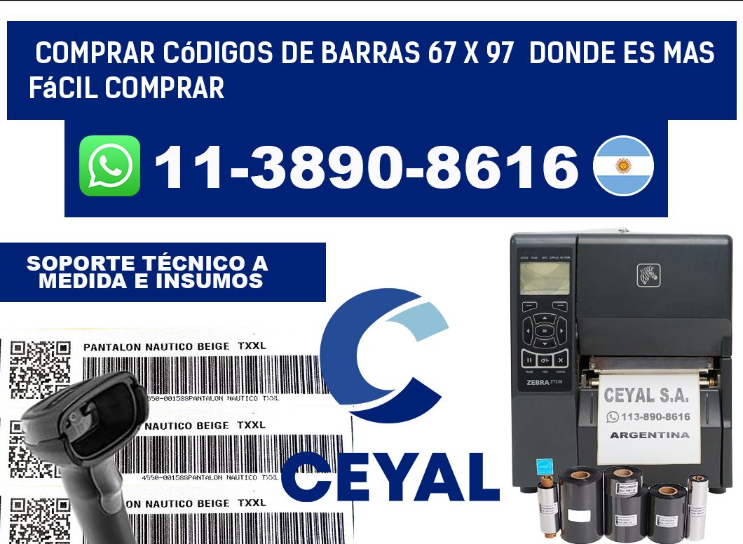 Comprar códigos de barras 67 x 97  Donde es mas fácil comprar