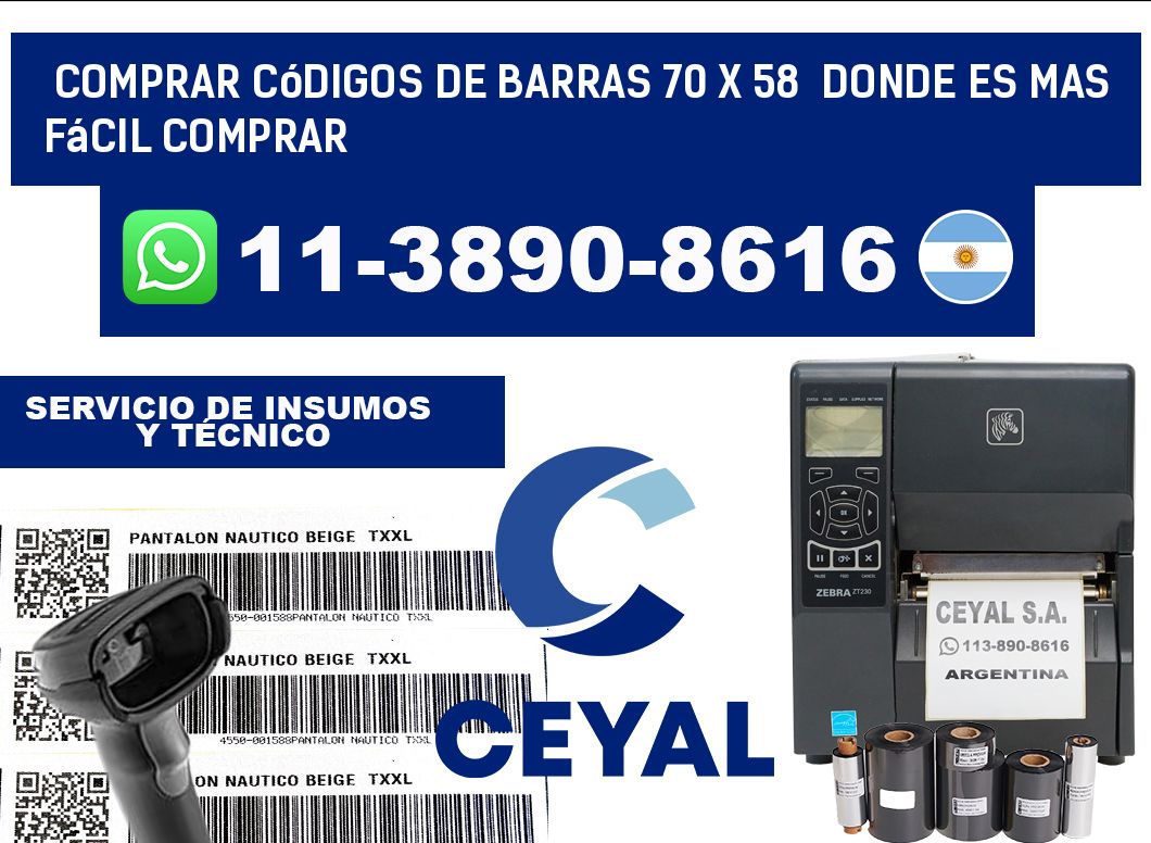 Comprar códigos de barras 70 x 58  Donde es mas fácil comprar