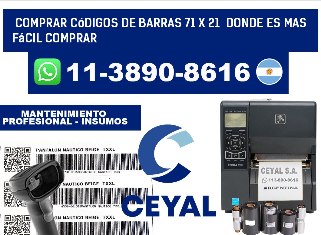 Comprar códigos de barras 71 x 21 Donde es mas fácil comprar