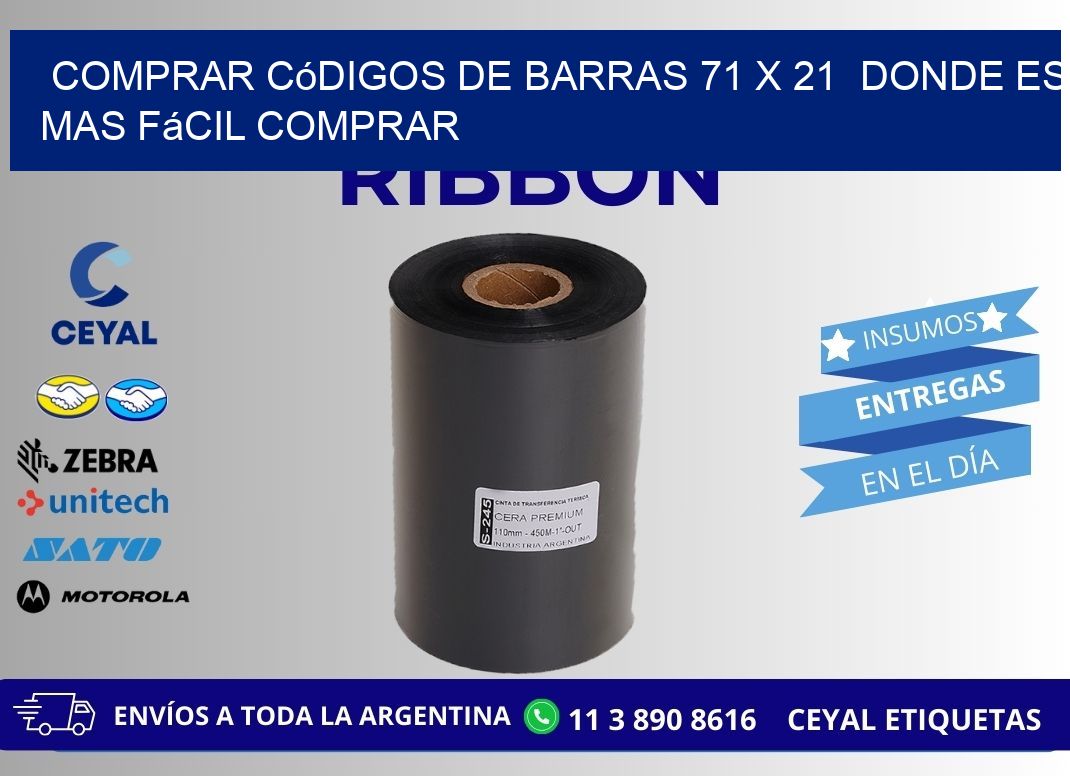 Comprar códigos de barras 71 x 21 Donde es mas fácil comprar