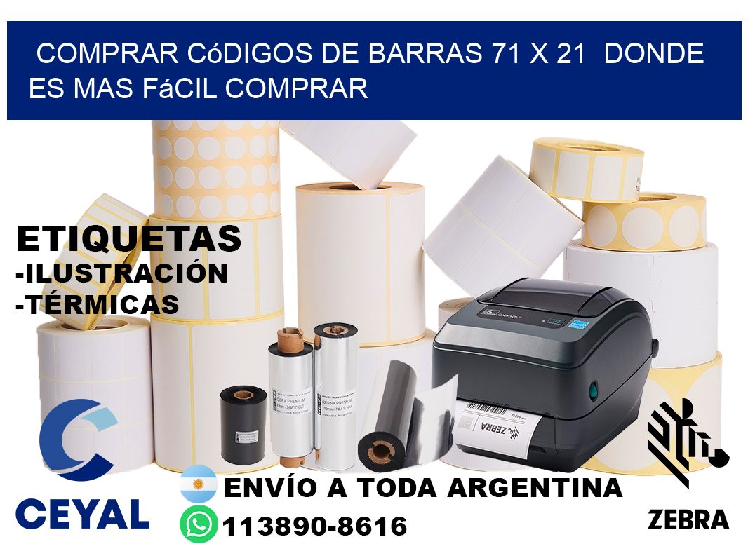 Comprar códigos de barras 71 x 21 Donde es mas fácil comprar
