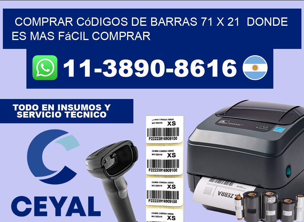 Comprar códigos de barras 71 x 21  Donde es mas fácil comprar