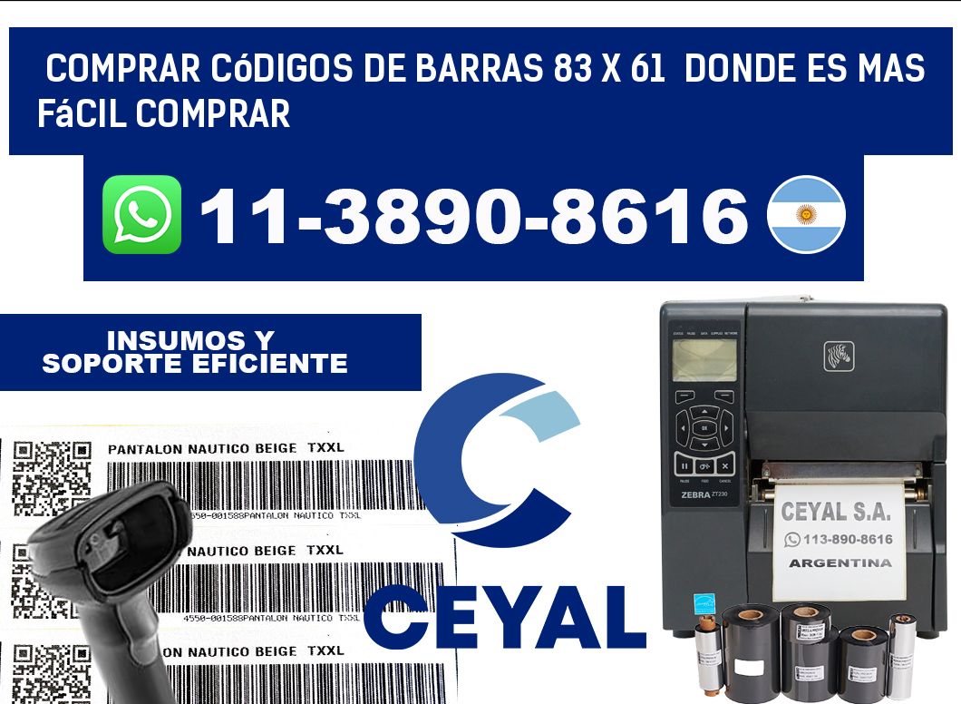 Comprar códigos de barras 83 x 61  Donde es mas fácil comprar