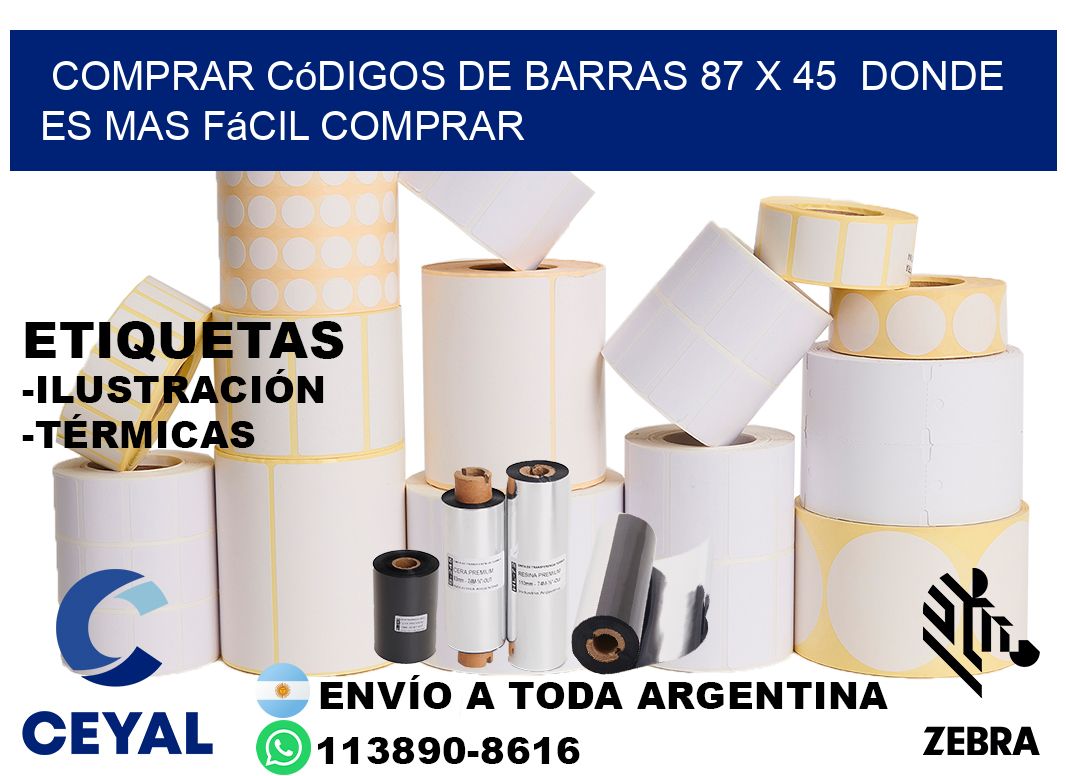 Comprar códigos de barras 87 x 45  Donde es mas fácil comprar