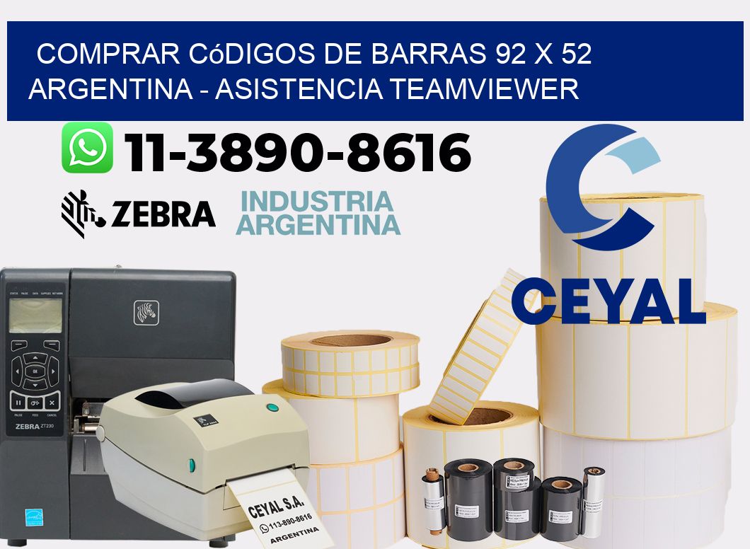 Comprar códigos de barras 92 x 52 argentina - asistencia teamviewer