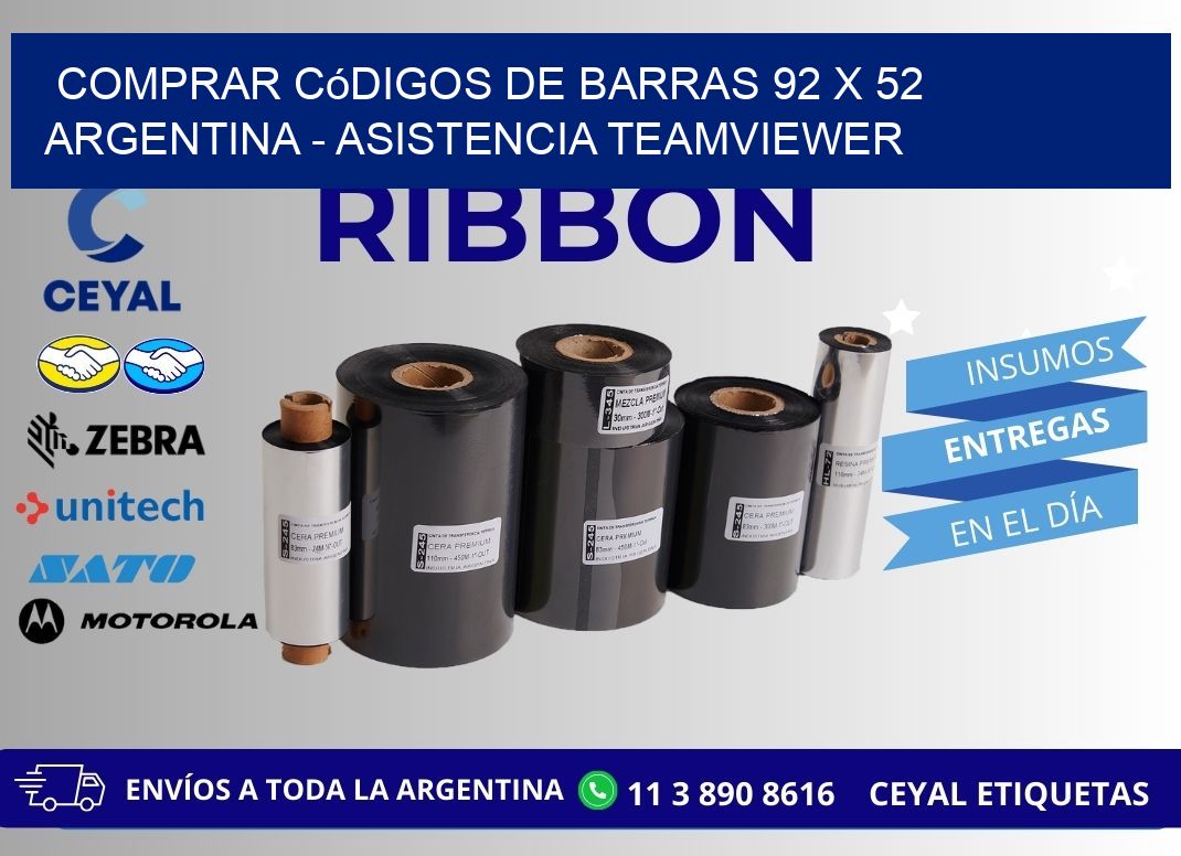 Comprar códigos de barras 92 x 52 argentina - asistencia teamviewer