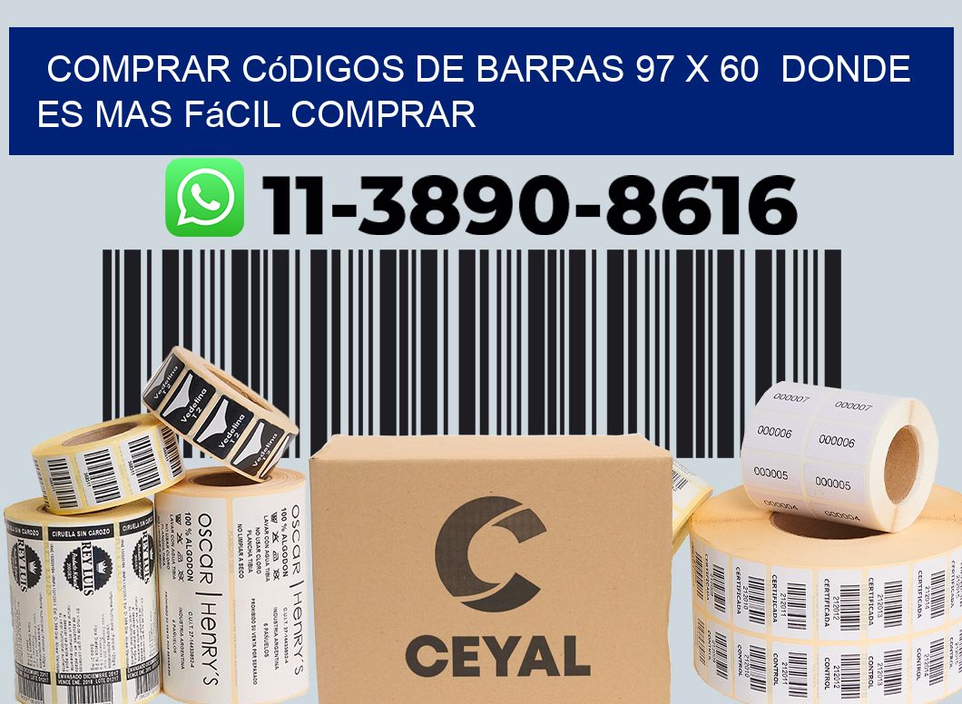 Comprar códigos de barras 97 x 60  Donde es mas fácil comprar