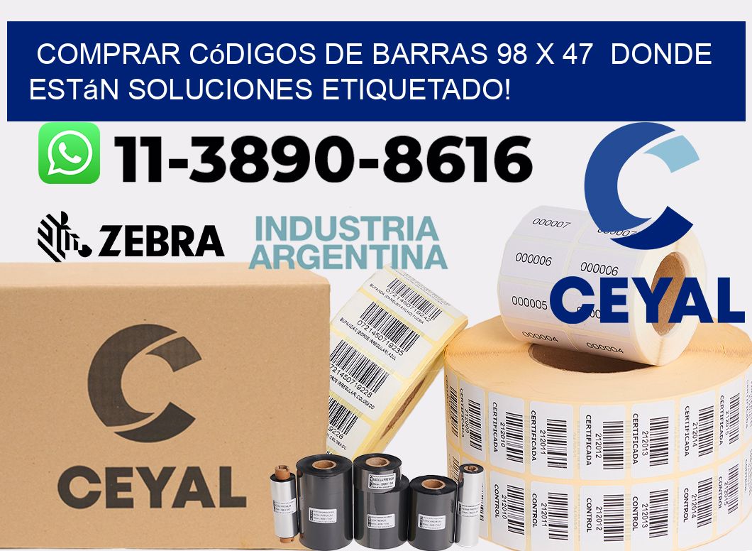 Comprar códigos de barras 98 x 47  donde están soluciones etiquetado!