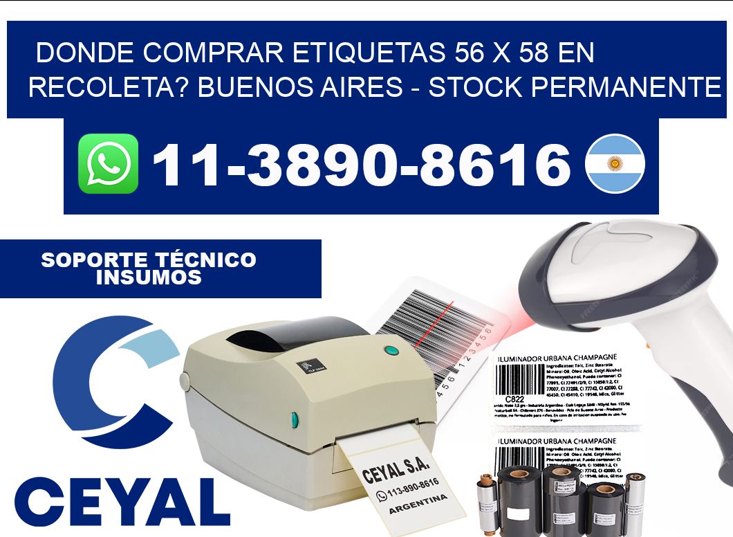 Donde Comprar etiquetas 56 x 58 en RECOLETA? Buenos Aires - Stock permanente